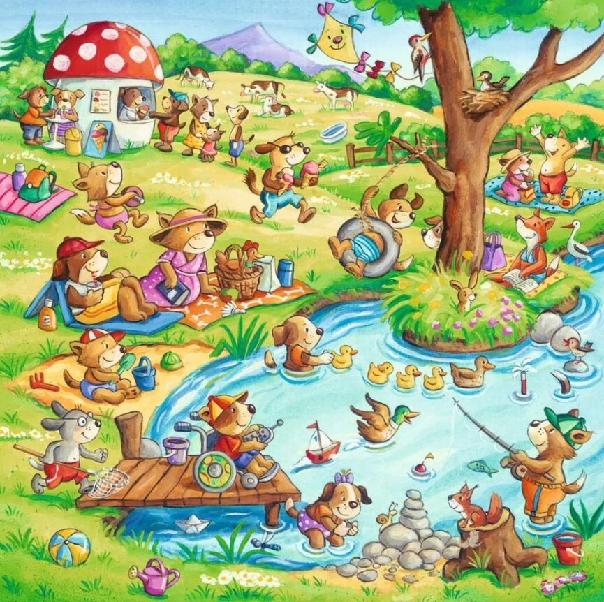 Ravensburger Puzzle 3 x 49pc - Animal Vacation