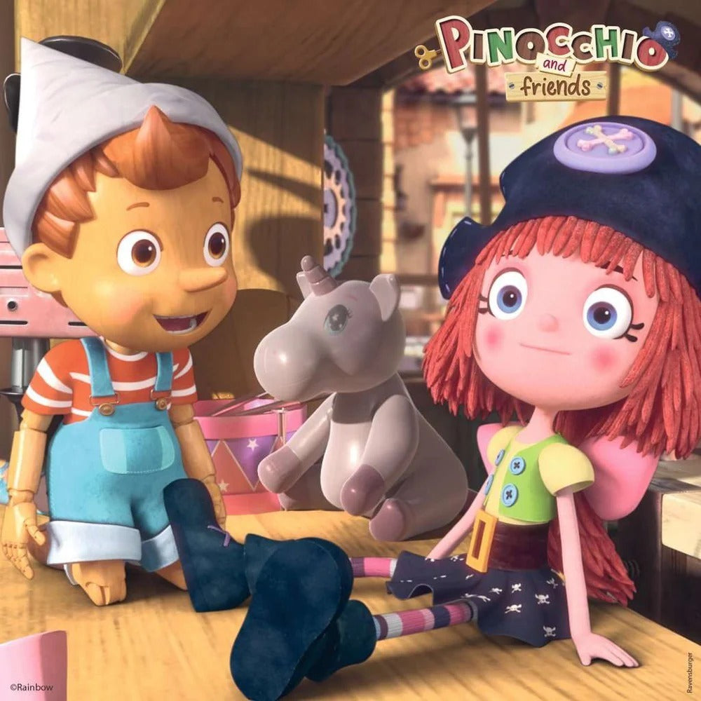Ravensburger Puzzle 3 x 49pc - Pinocchio And Friends