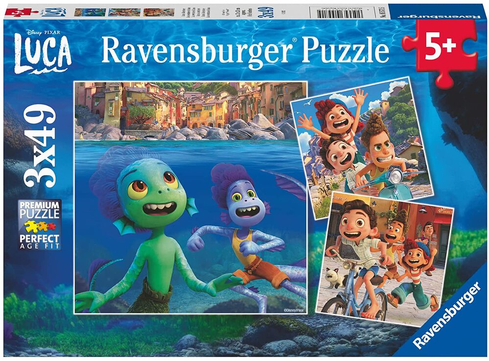 Ravensburger Puzzle 3 x 49pc - Disney Pixar Luca - Luca's Adventure