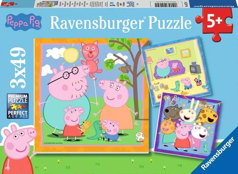Ravensburger Puzzle 3x49pc - Peppa Pig Peppa's Family and Friends