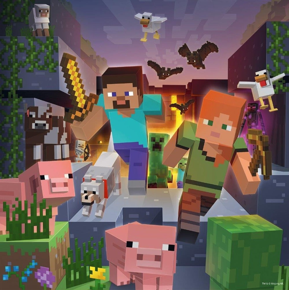 Ravensburger Puzzle 3 x 49pc - Minecraft Biomes