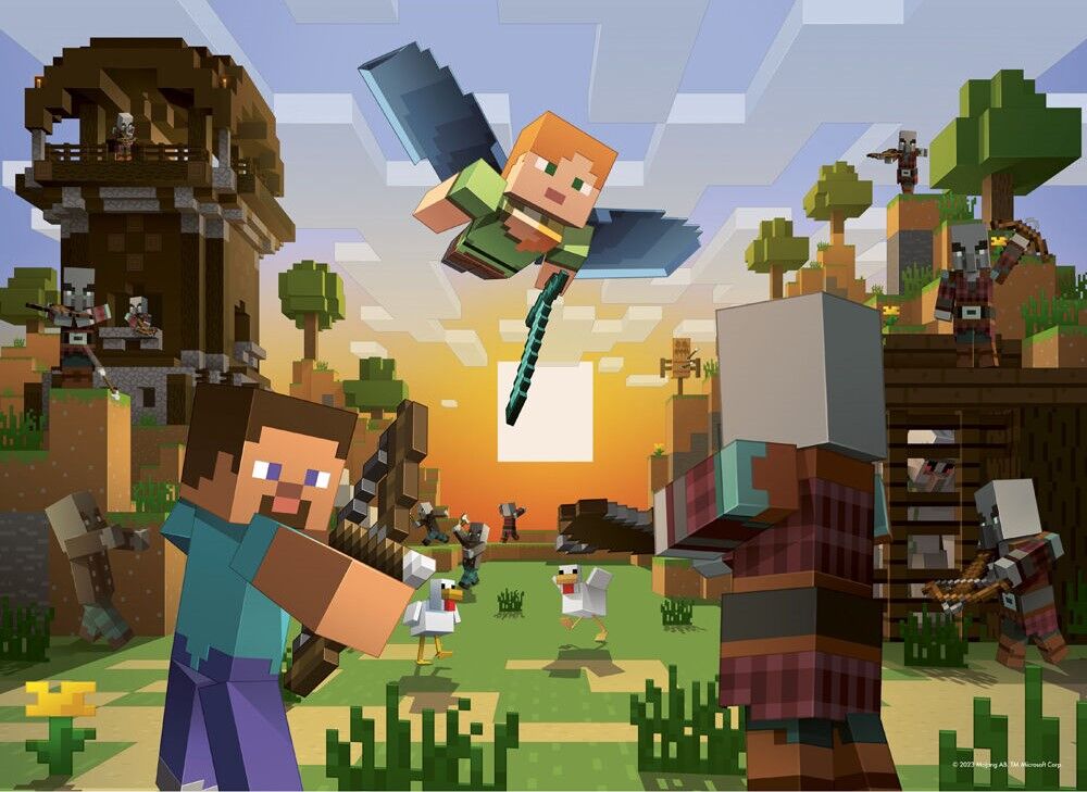 Ravensburger Puzzle 4x100pc - Minecraft Bumper Pack