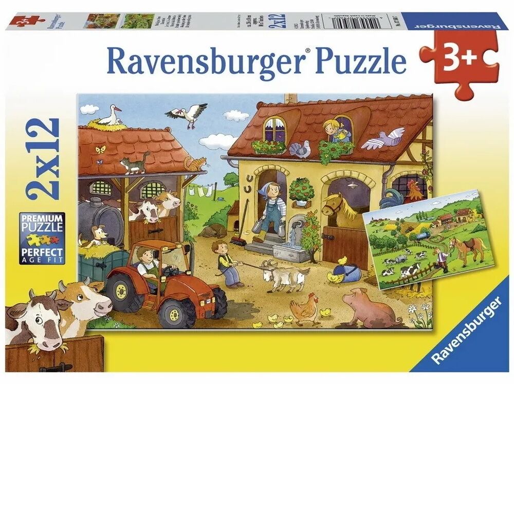 Ravensburger Puzzle 2 x 12pc - Working on the Farm