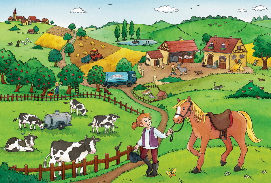 Ravensburger Puzzle 2 x 12pc - Working on the Farm
