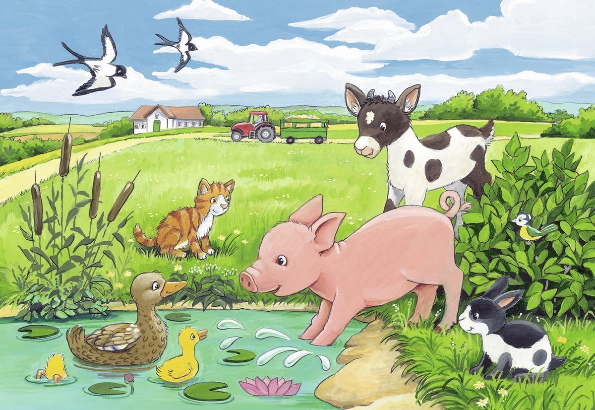 Ravensburger Puzzle 2 x 12pc - Baby Farm Animals