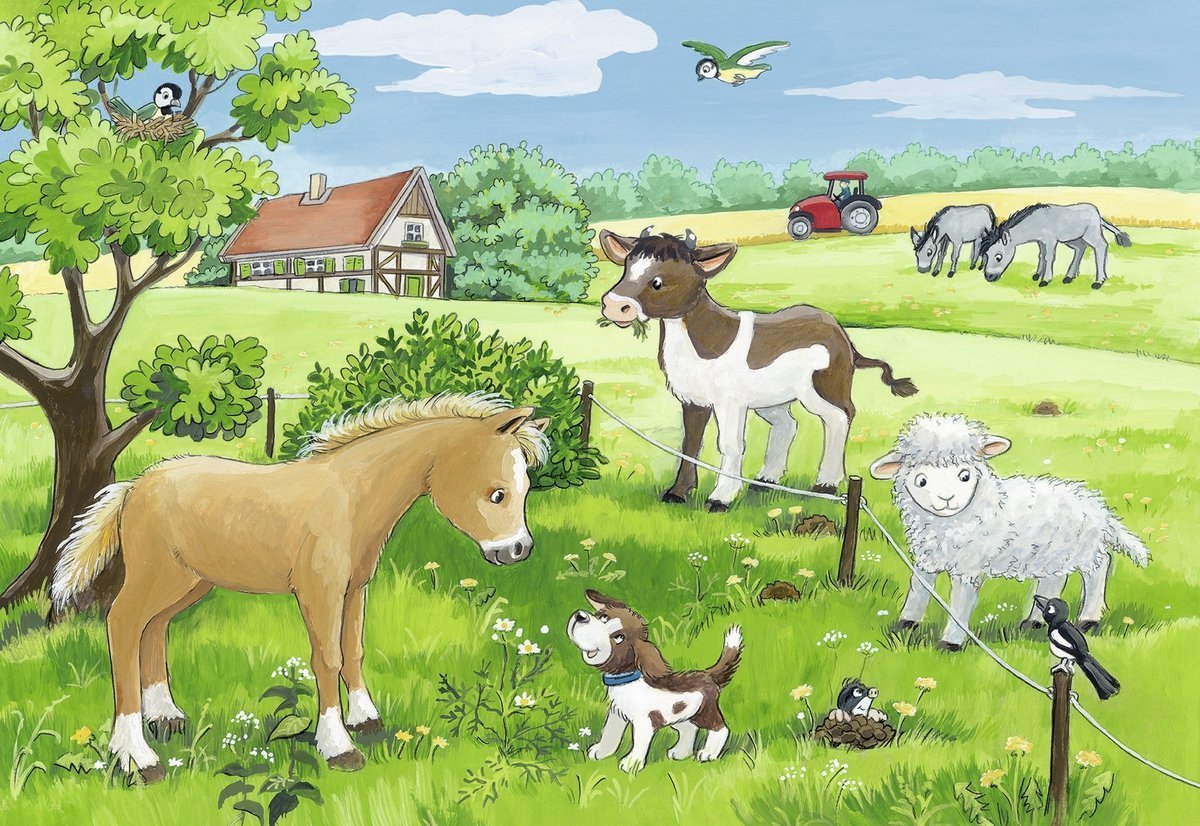 Ravensburger Puzzle 2 x 12pc - Baby Farm Animals