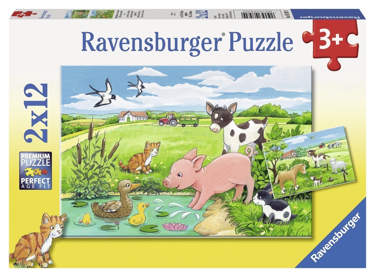 Ravensburger Puzzle 2 x 12pc - Baby Farm Animals