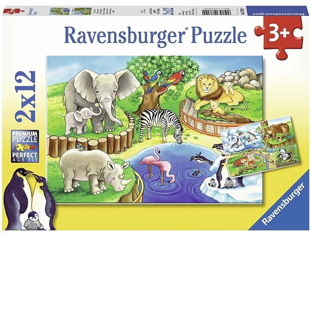 Ravensburger Puzzle 2 x 12pc - Animals In The Zoo