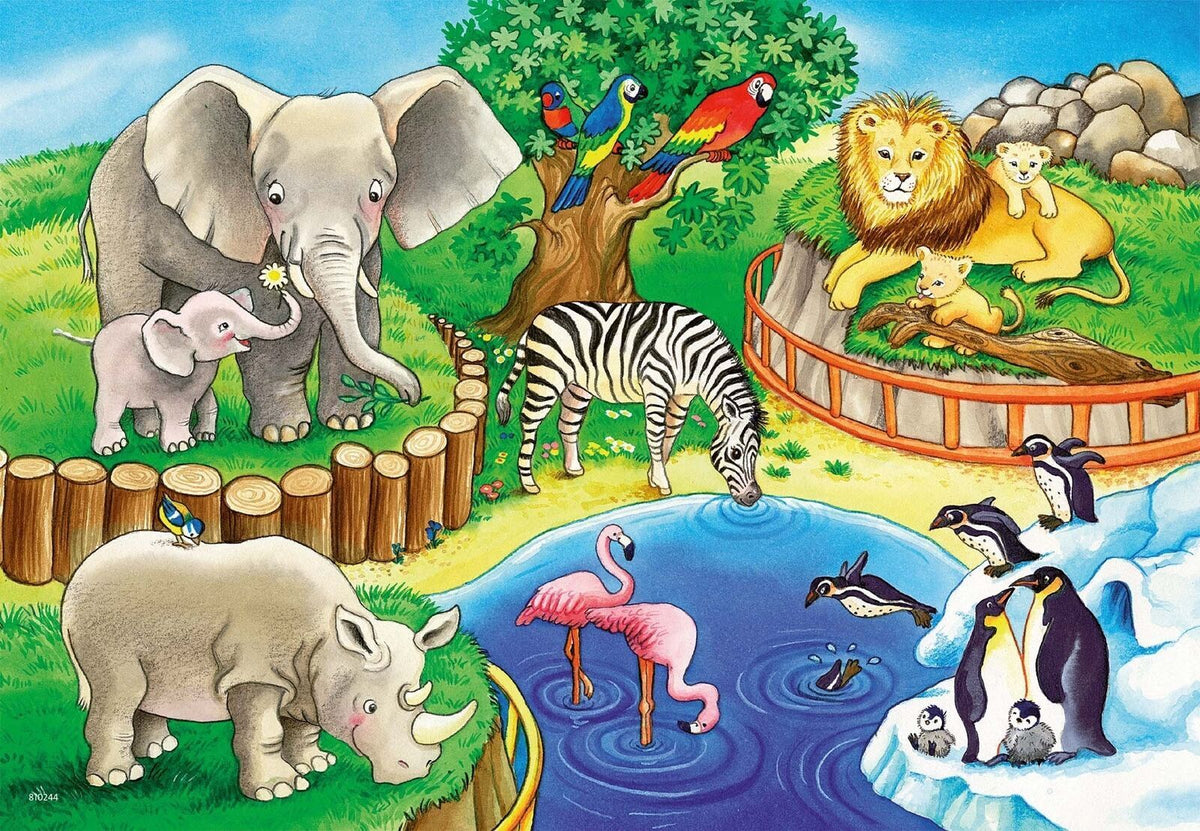 Ravensburger Puzzle 2 x 12pc - Animals In The Zoo