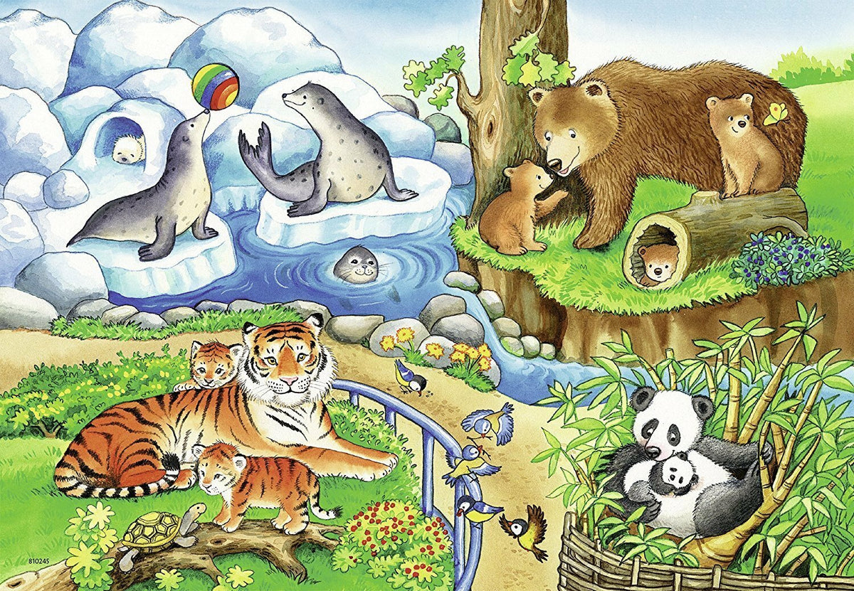 Ravensburger Puzzle 2 x 12pc - Animals In The Zoo