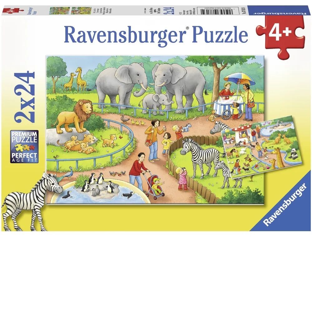 Ravensburger Puzzle 2 x 24pc - A Day at the Zoo
