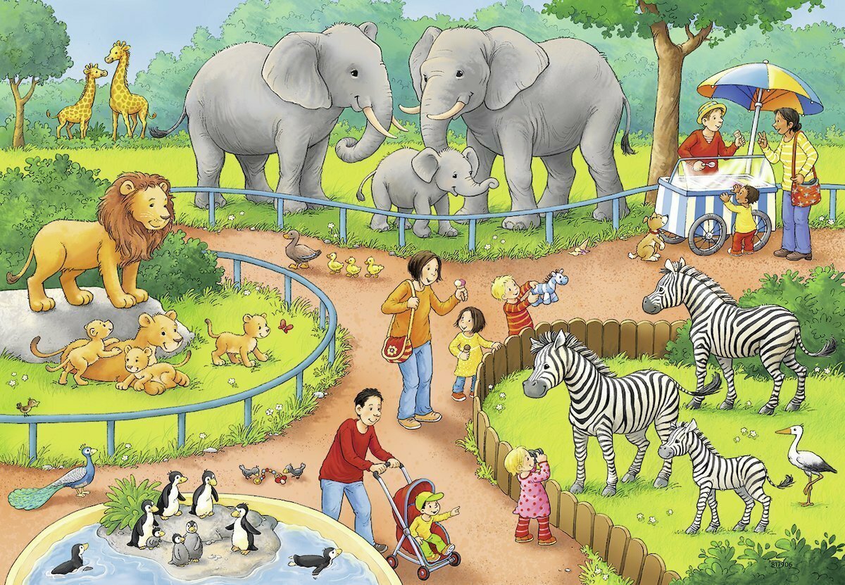 Ravensburger Puzzle 2 x 24pc - A Day at the Zoo