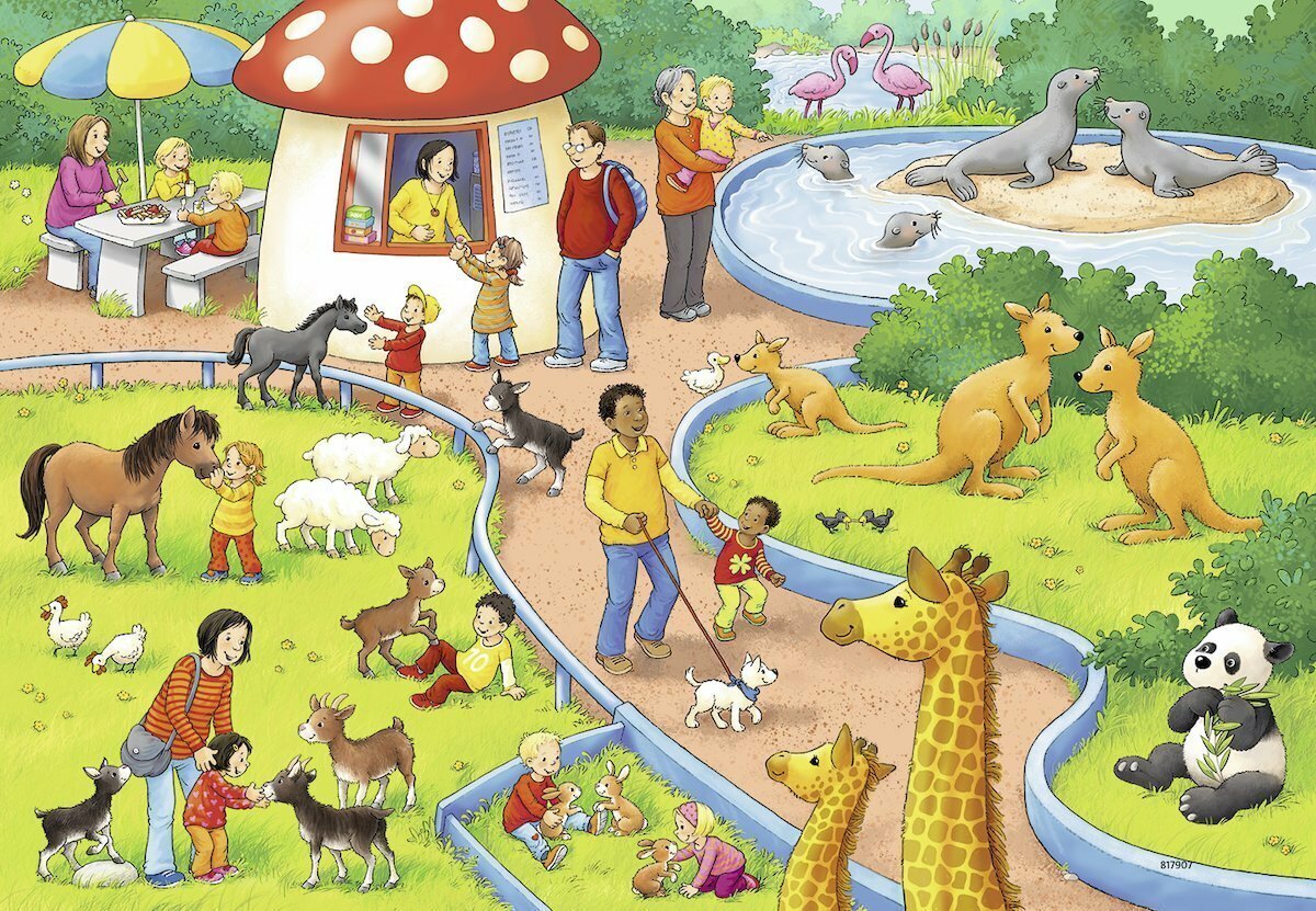 Ravensburger Puzzle 2 x 24pc - A Day at the Zoo