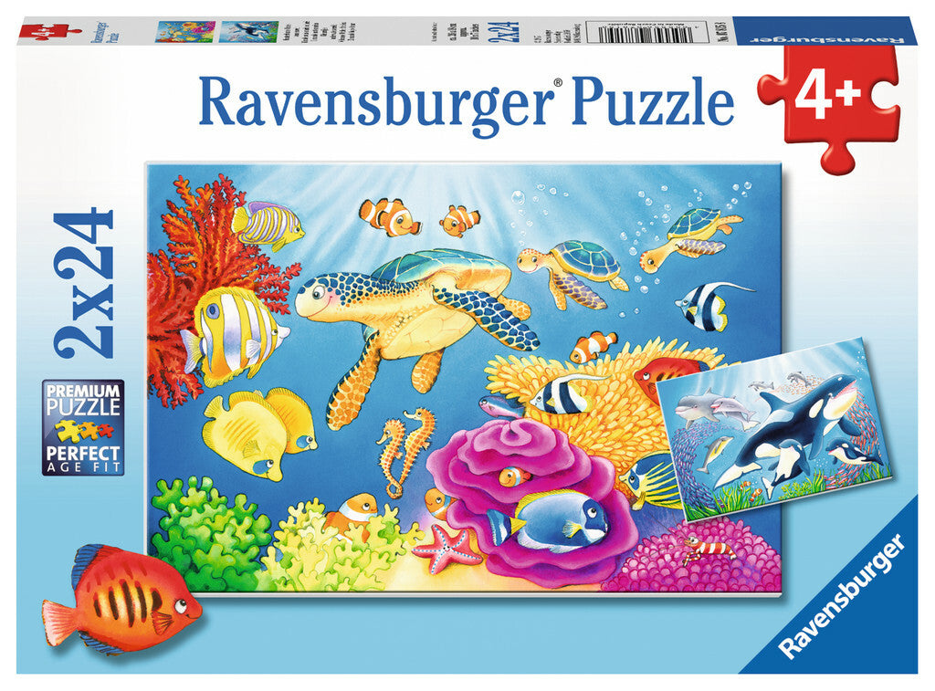 Ravensburger Puzzle 2 x 24pc - Colourful Underwater World
