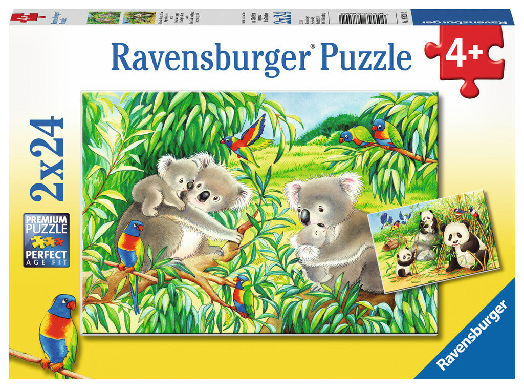 Ravensburger Puzzle 2 x 24pc - Sweet Koalas and Pandas