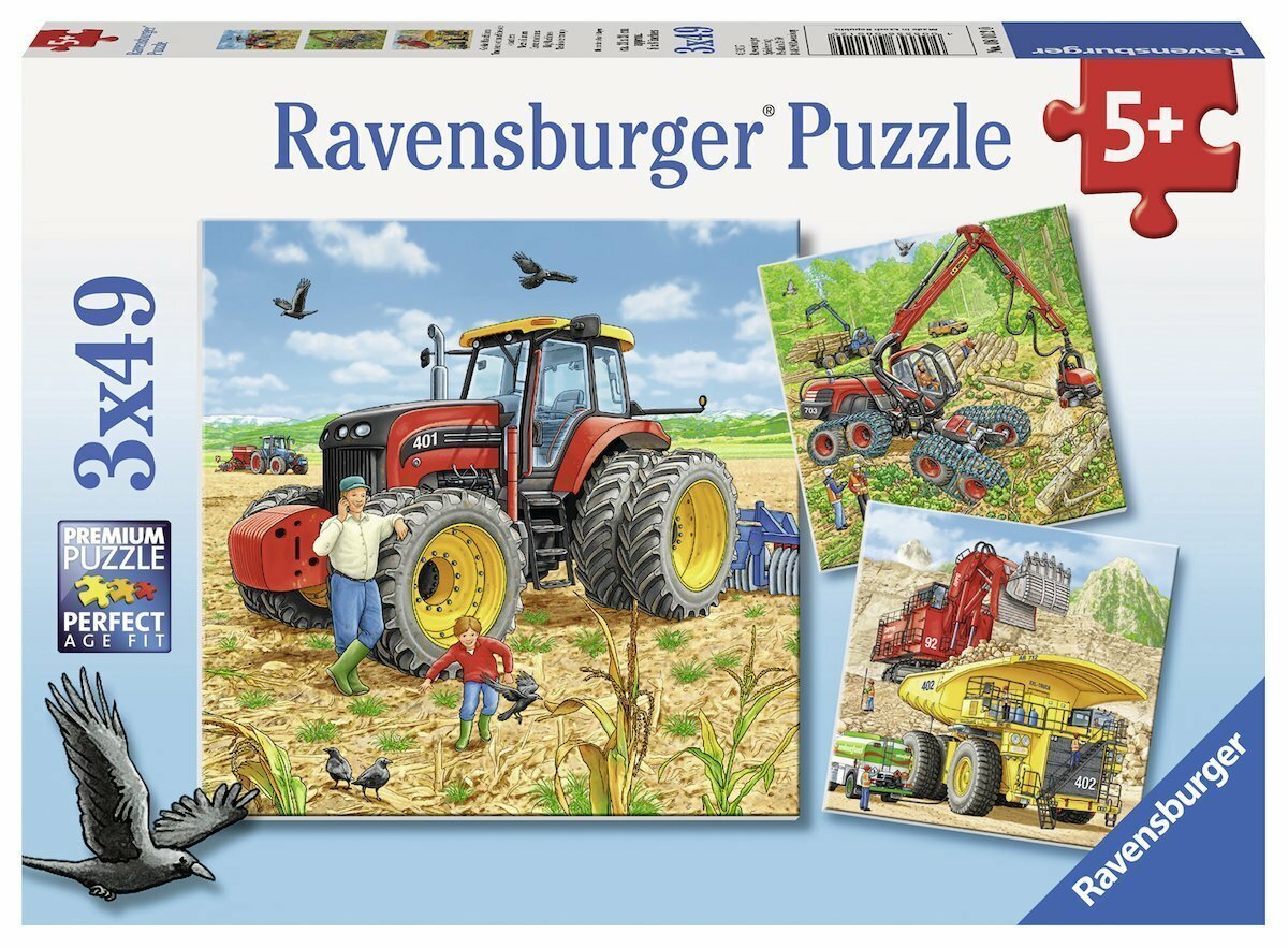 Ravensburger Puzzle 3 x 49pc - Big Machines