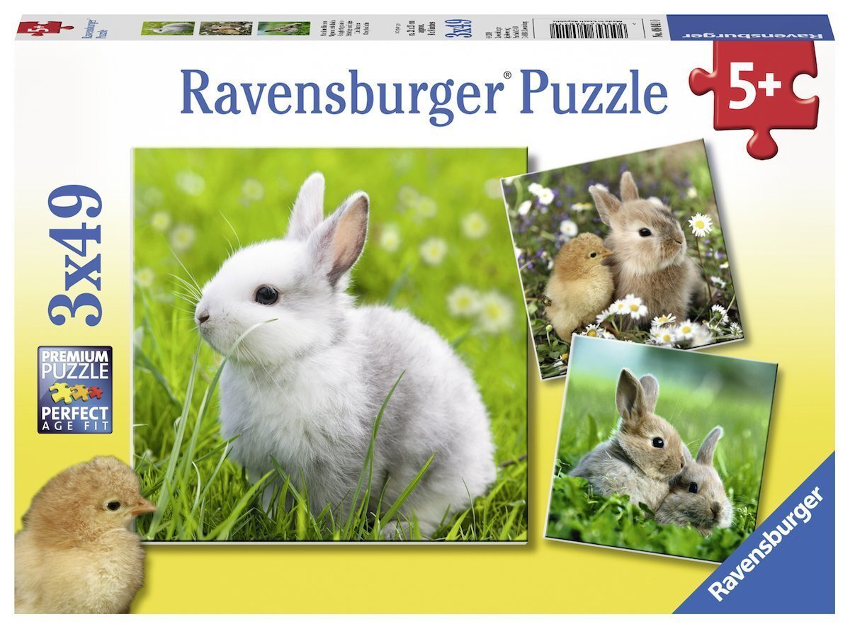 Ravensburger Puzzle 3 x 49pc - Cute Bunnies
