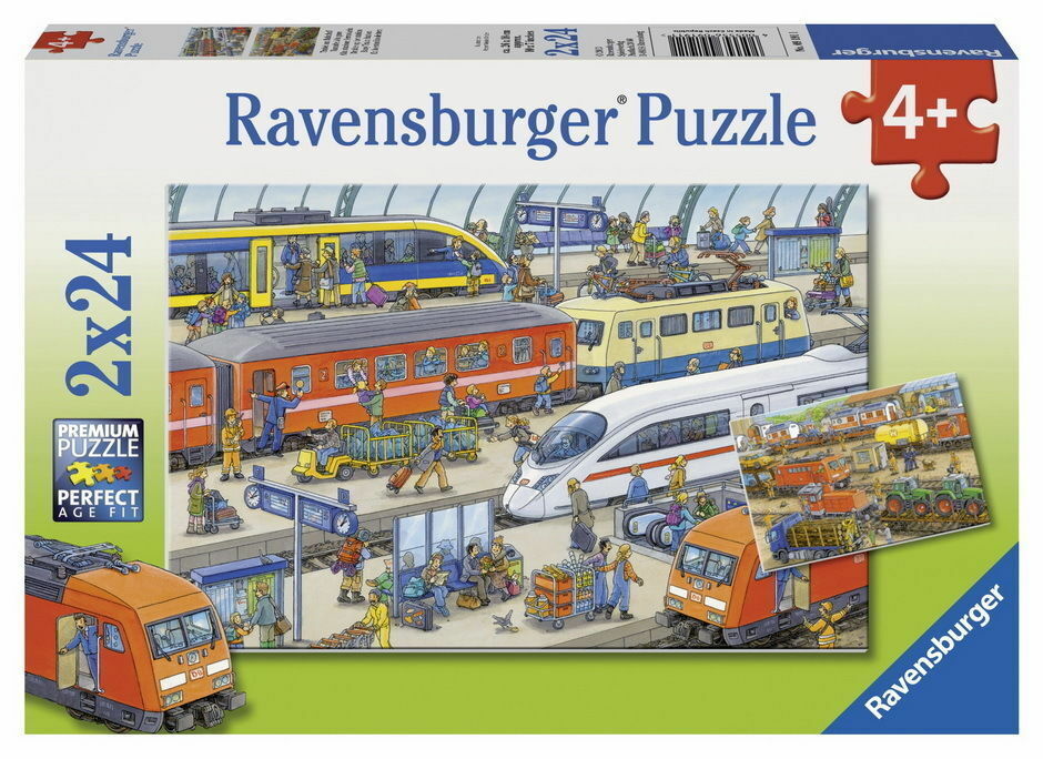 Ravensburger Puzzle 2 x 24pc - Busy Train Station