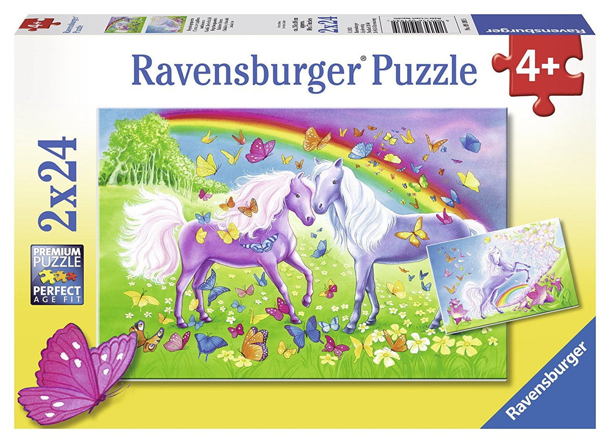 Ravensburger Puzzle 2x24pc - Rainbow Horses