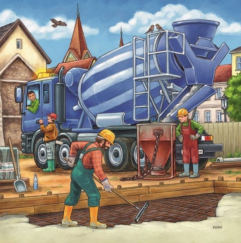 Ravensburger Puzzle 3 x 49pc - Construction Vehicle