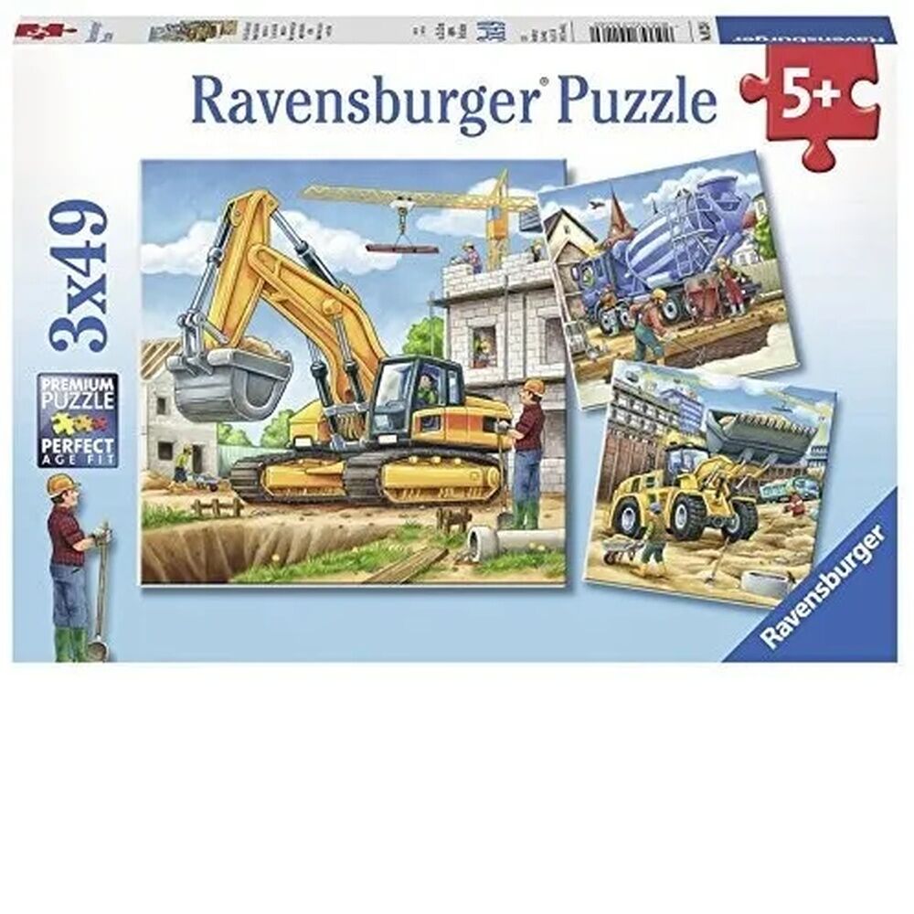 Ravensburger Puzzle 3 x 49pc - Construction Vehicle