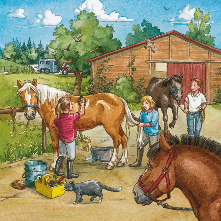 Ravensburger Puzzle 3 x 49pc - A Day with Horses