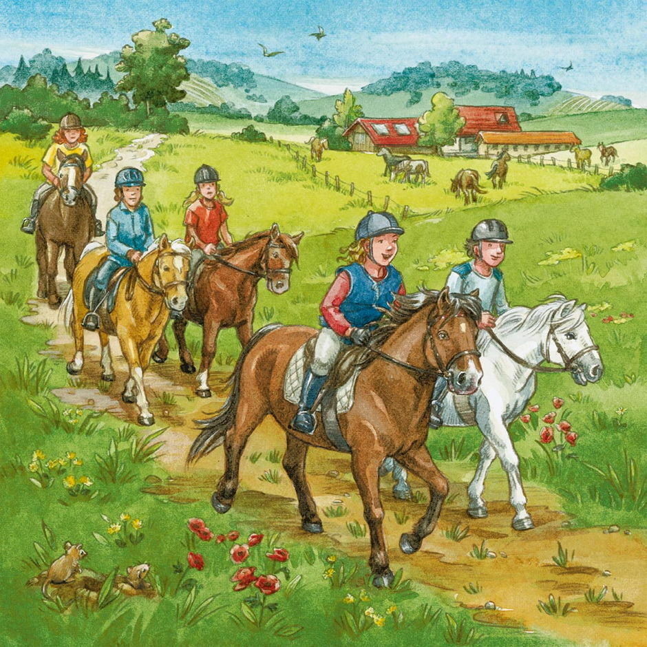 Ravensburger Puzzle 3 x 49pc - A Day with Horses