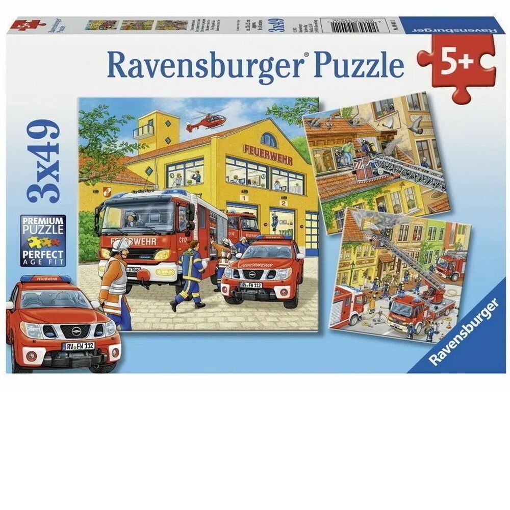 Ravensburger Puzzle 3 x 49pc - Fire Brigade Run
