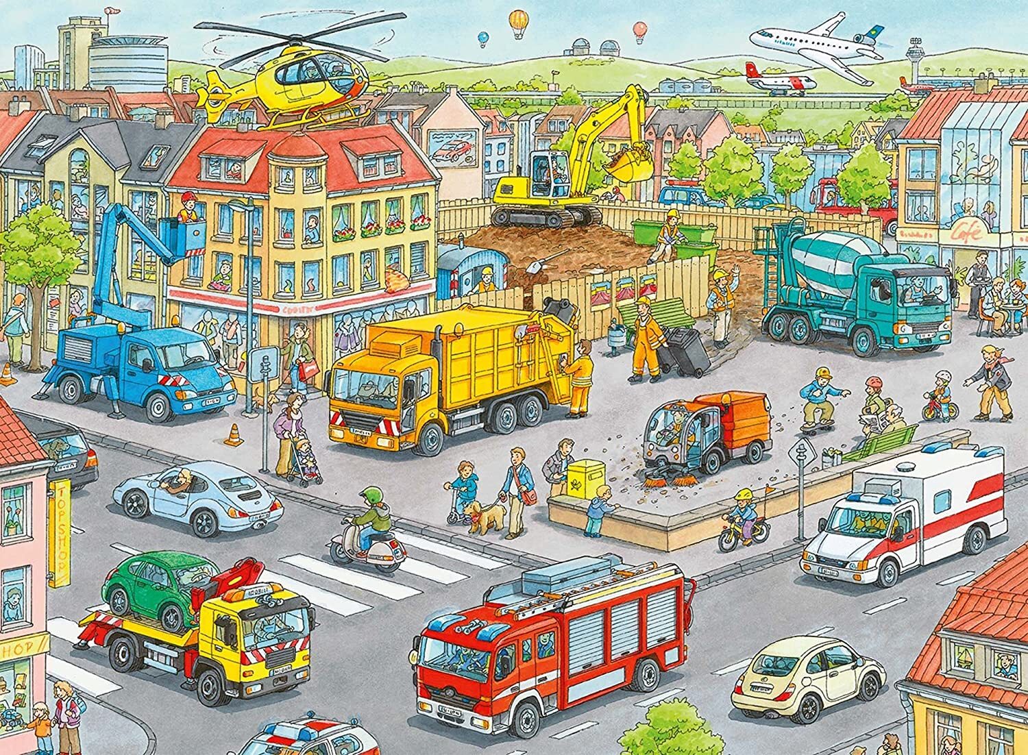Ravensburger Puzzle 100pc XXL - Vehicles in the City