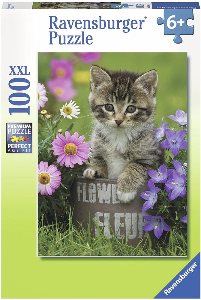Ravensburger Puzzle 100pc XXL - Kitten Among The Flowers