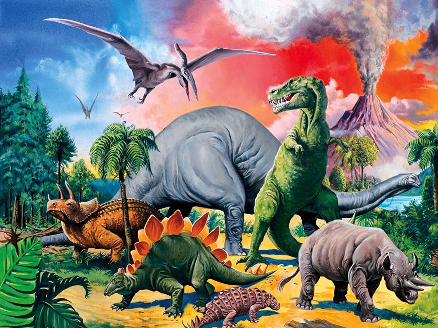 Ravensburger Puzzle 100pc XXL - Among the Dinosaurs