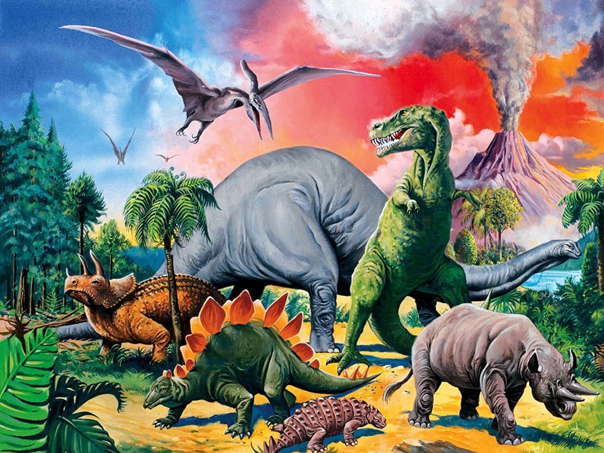Ravensburger Puzzle 100pc XXL - Among the Dinosaurs