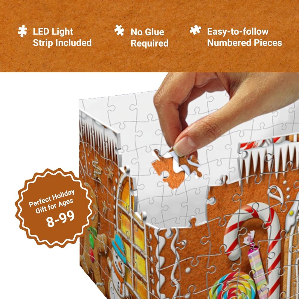 Ravensburger 3D Puzzle 216pc - Gingerbread House Night Edition