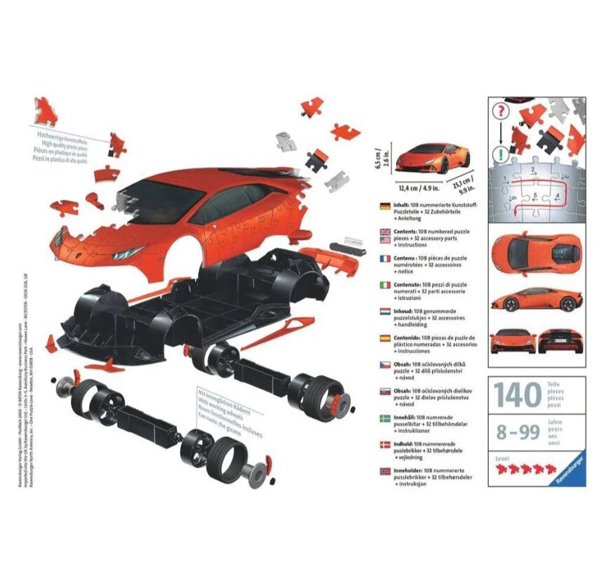 Ravensburger 3D Puzzle 108pc - Lamborghini Huracán EVO