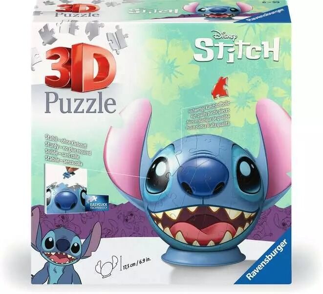 Ravensburger 3D Puzzle 72pc - Disney Stitch with Ears