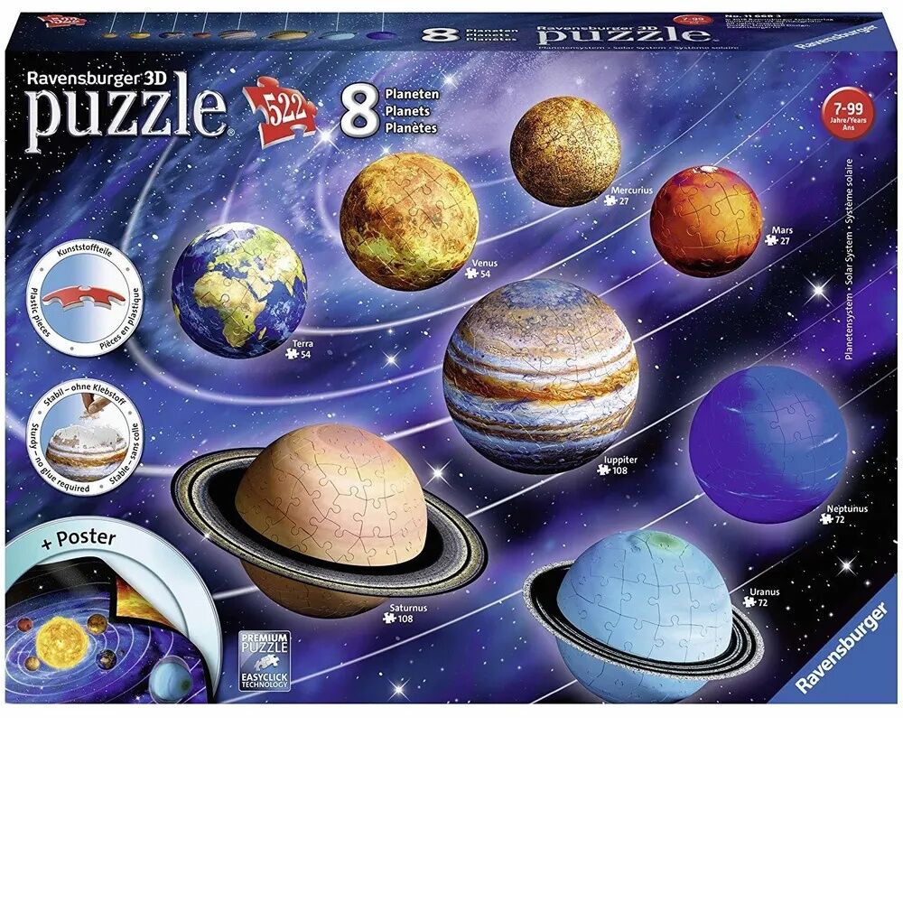 Ravensburger 3D Puzzle 522pc - Solar System 8 Planets