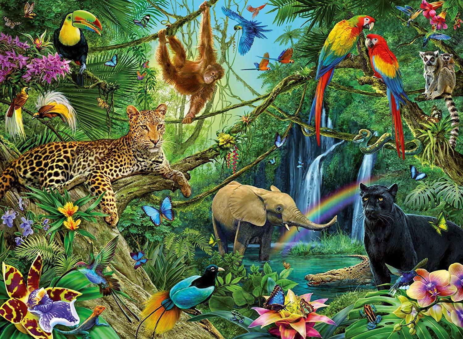 Ravensburger Puzzle 200pc XXL - Animals in the Jungle