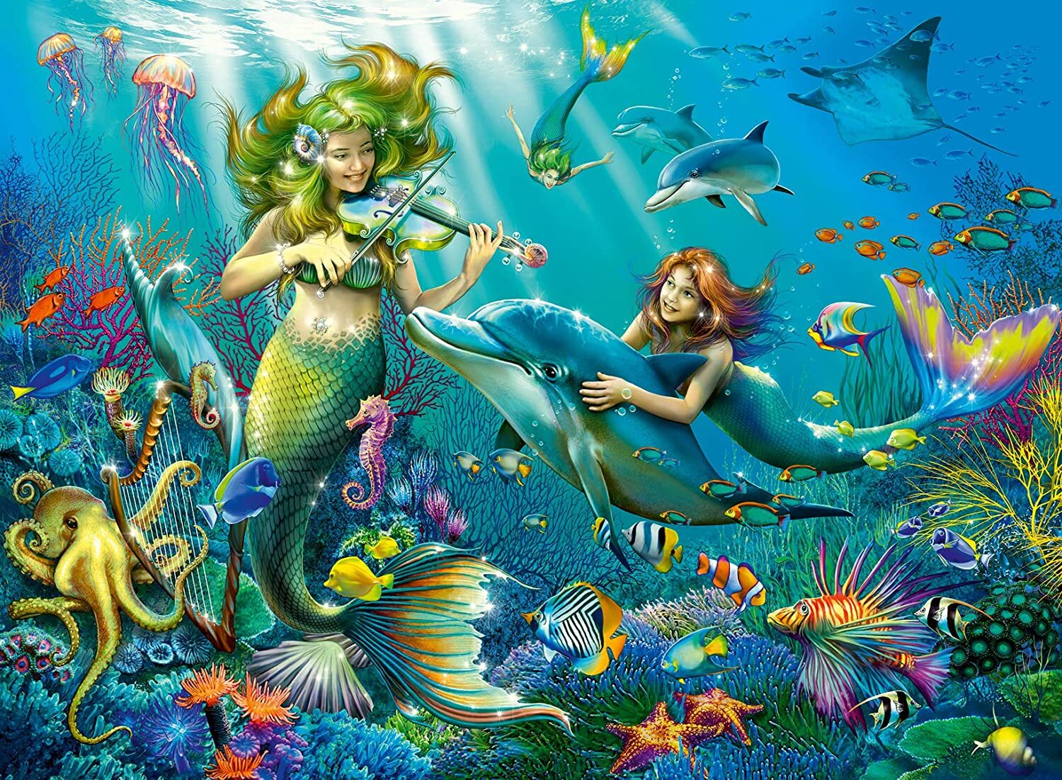 Ravensburger Puzzle 100pc XXL - Glitter Underwater Beauties