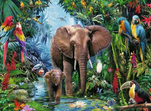 Ravensburger Puzzle 150pc XXL - Elephants at the Oasis