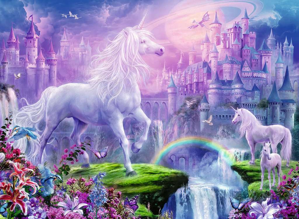 Ravensburger Puzzle 100pc XXL - Glitter Unicorn Kingdom