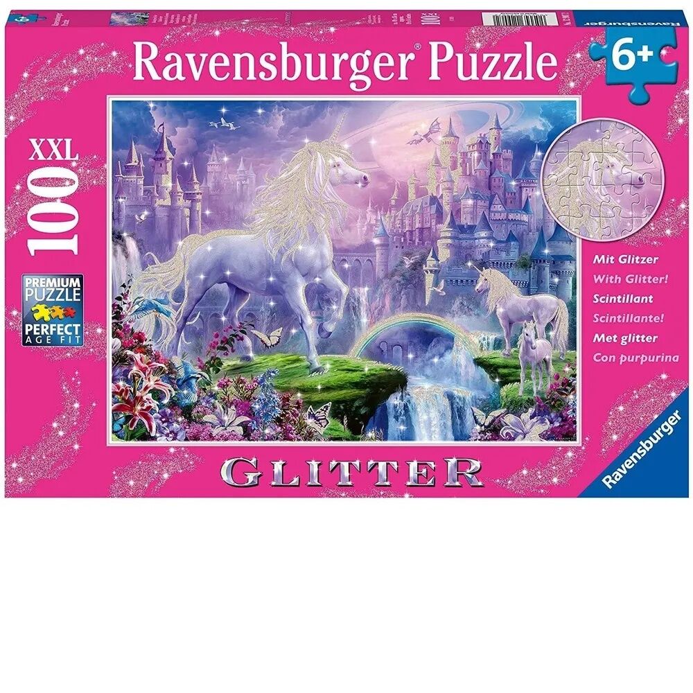 Ravensburger Puzzle 100pc XXL - Glitter Unicorn Kingdom