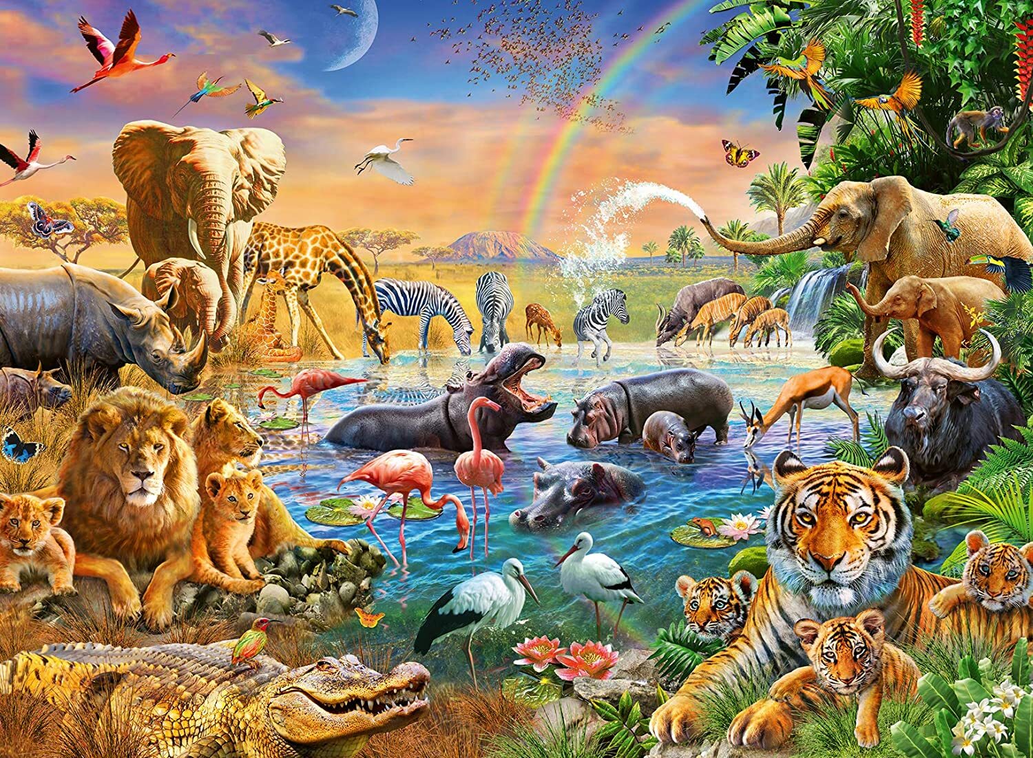 Ravensburger Puzzle 100pc XXL - Savannah Jungle Waterhole