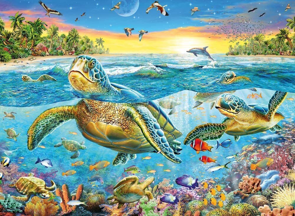 Ravensburger Puzzle 100pc XXL - Swim With Sea Turtles