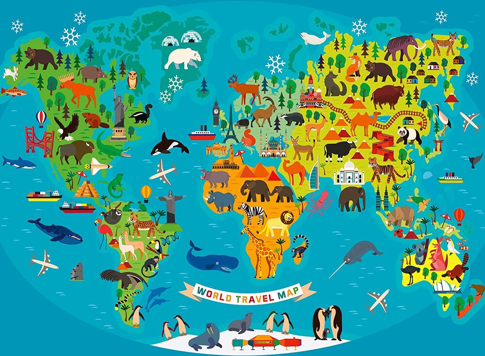 Ravensburger Puzzle 150pc XXL - Animal World Map