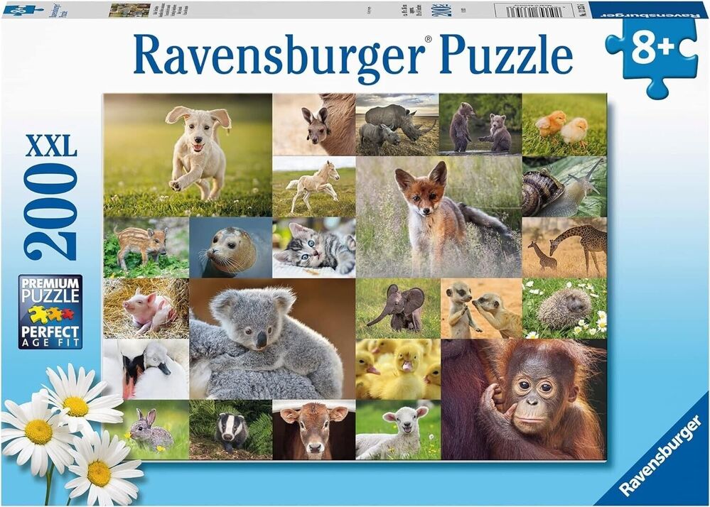 Ravensburger Puzzle 200pc - Cute Animal Babies