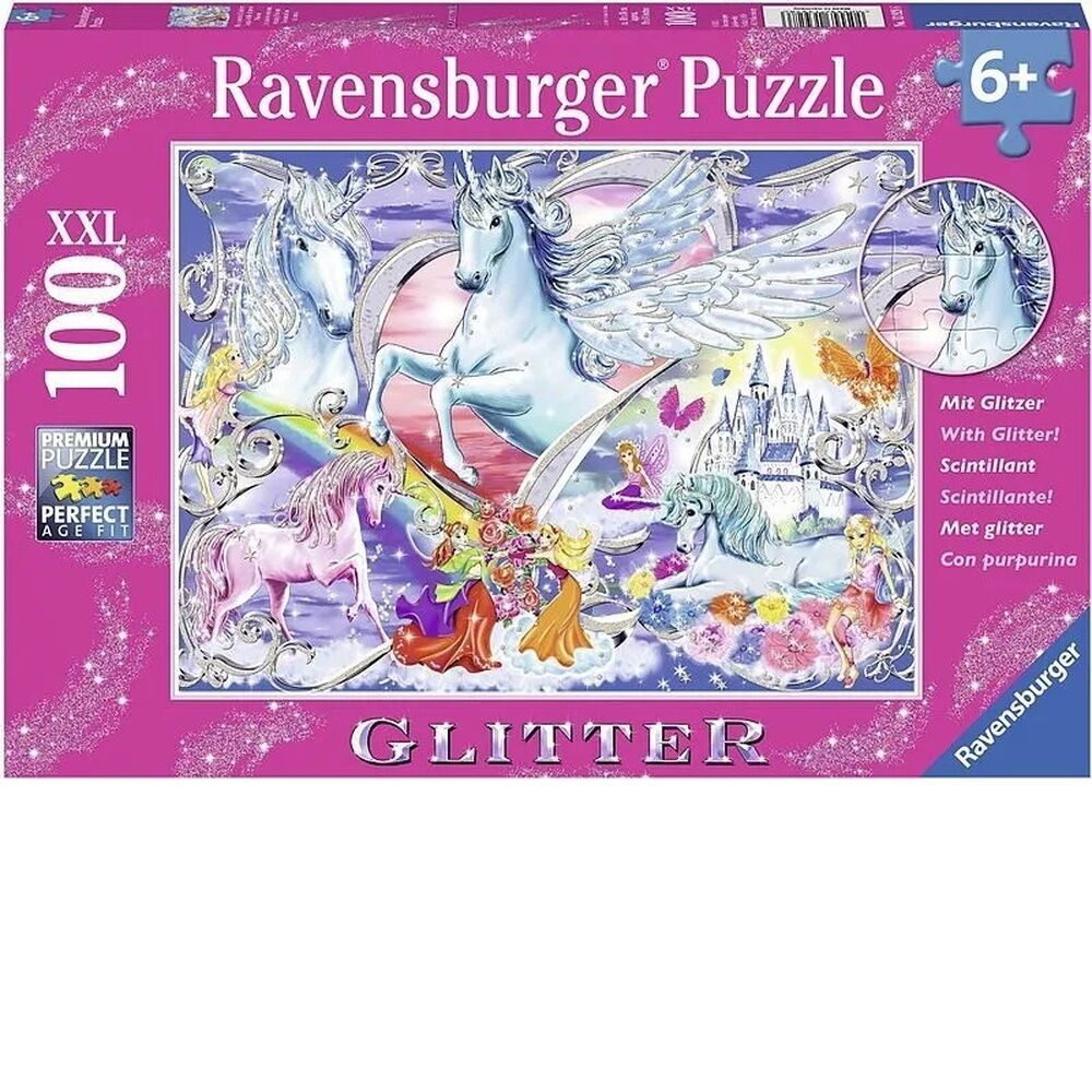 Ravensburger Puzzle 100pc XXL - Glitter Amazing Unicorns