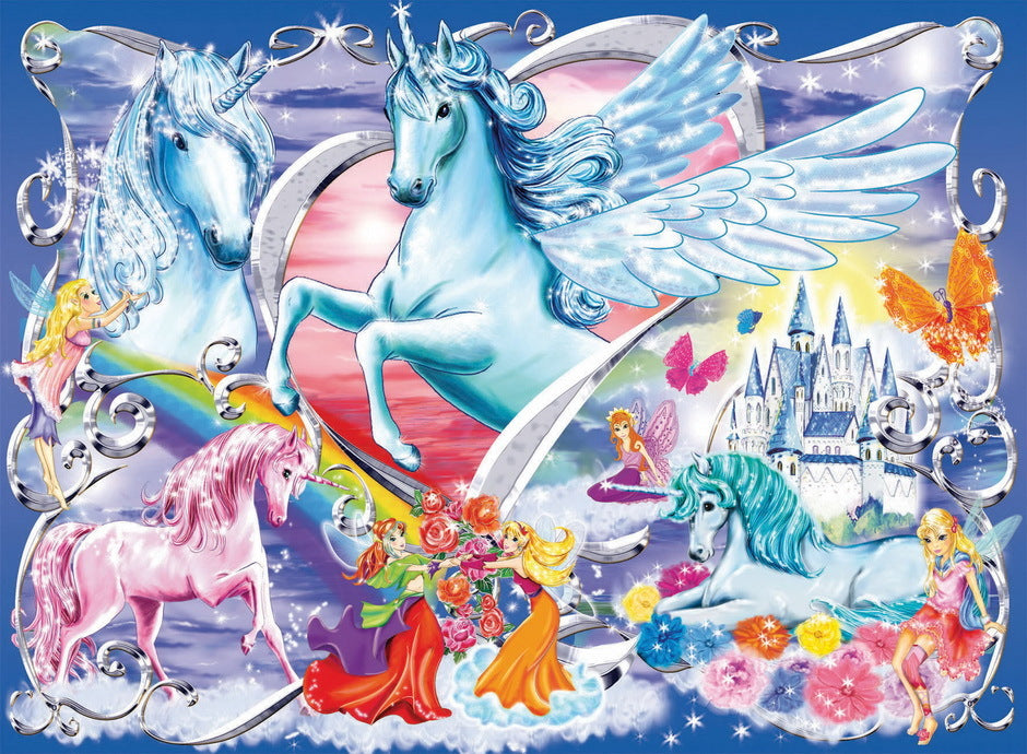 Ravensburger Puzzle 100pc XXL - Glitter Amazing Unicorns