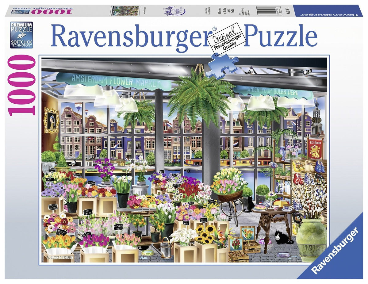 Ravensburger Puzzle 1000pc - Wanderlust Amsterdam Flower Market