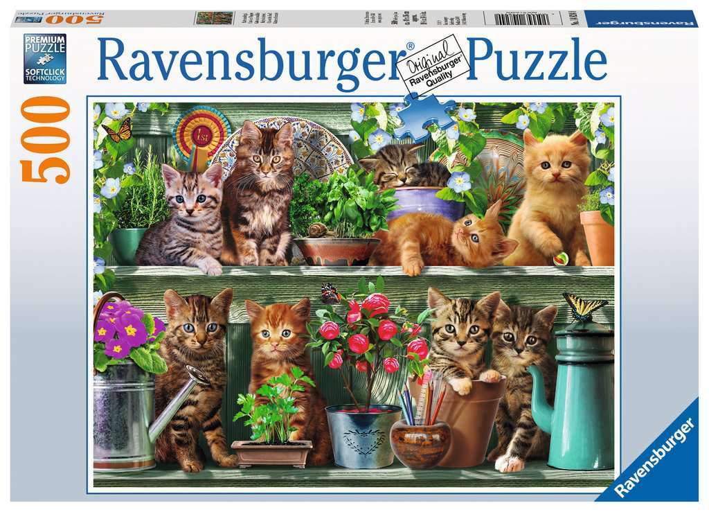 Ravensburger Puzzle 500pc - Cats on the Shelf