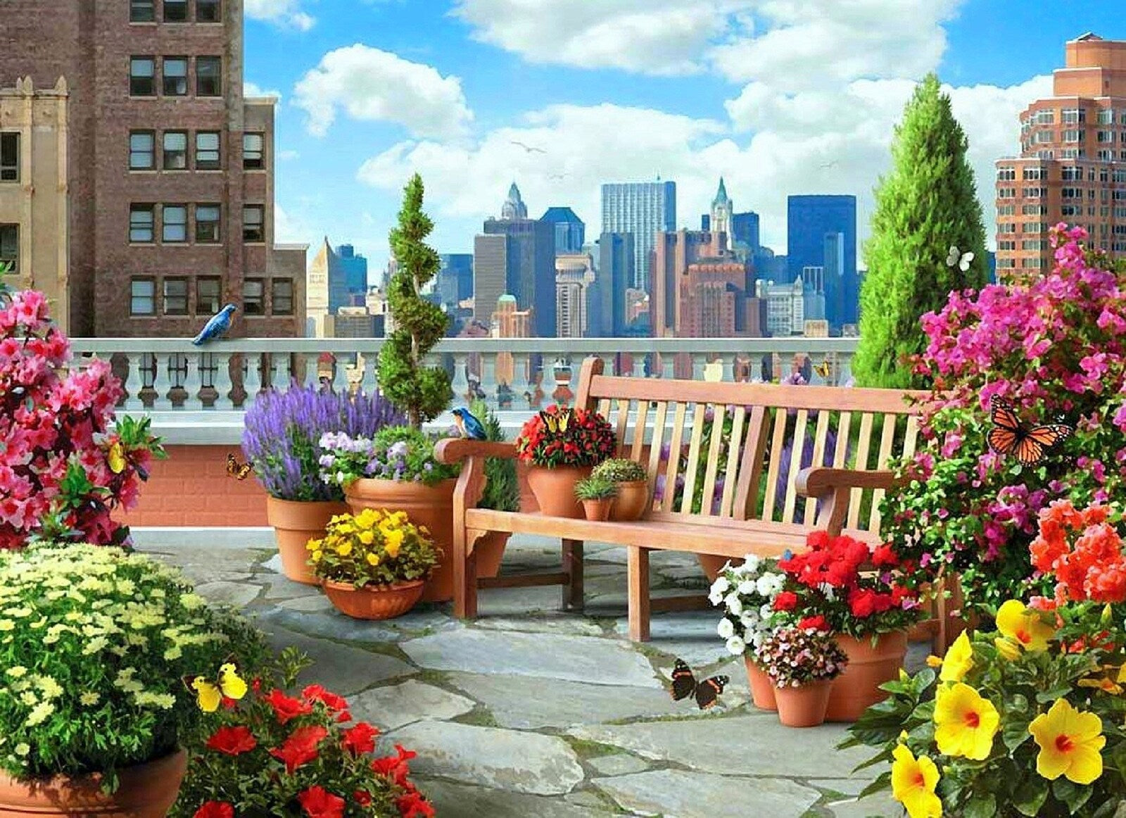 Ravensburger Puzzle 500pc Large Format - Rooftop Garden